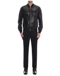Alexander McQueen Perforated Skull Leather Bomber Jacket