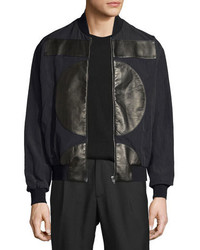 McQ Alexander Ueen Ma01 Leather Patch Bomber Jacket