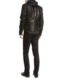 Belstaff Archer Coated Leather Jacket Black