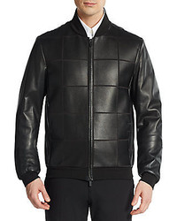 Armani Collezioni Leather Grid Bonded Jacket