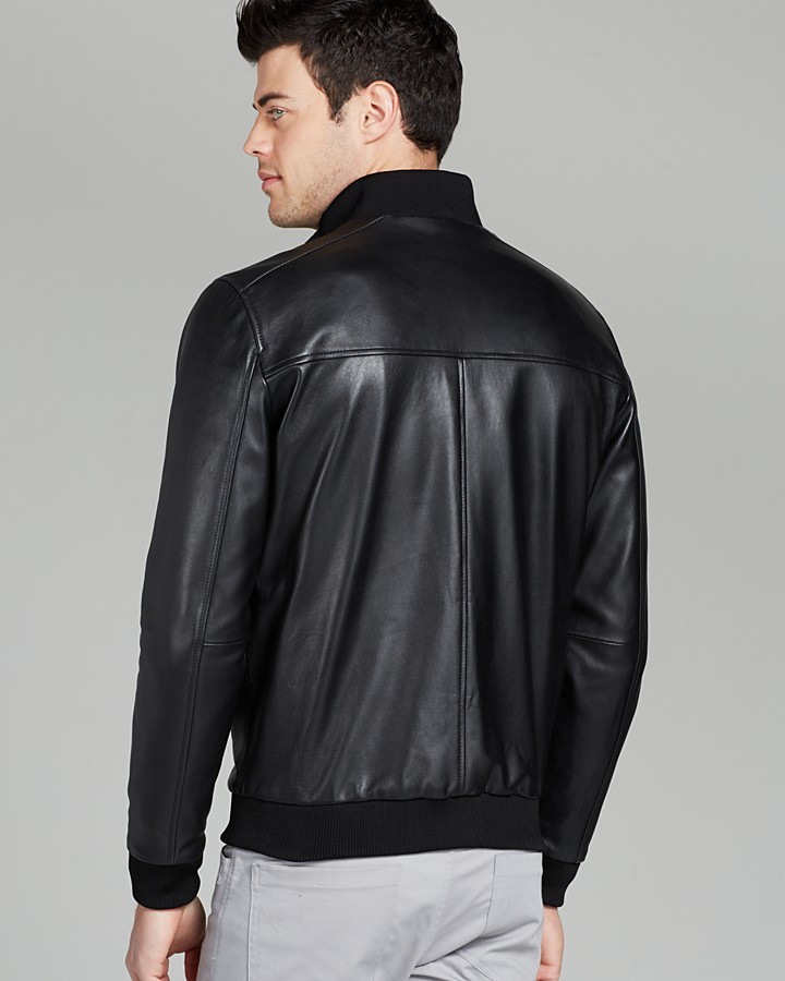 Theory Bane Rifle Leather Bomber Jacket, $995 | Bloomingdale's | Lookastic