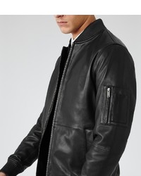Reiss Bardot Leather Bomber Jacket