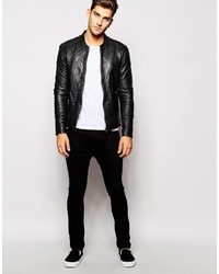 Barneys Leather Jacket, $313 | Asos | Lookastic