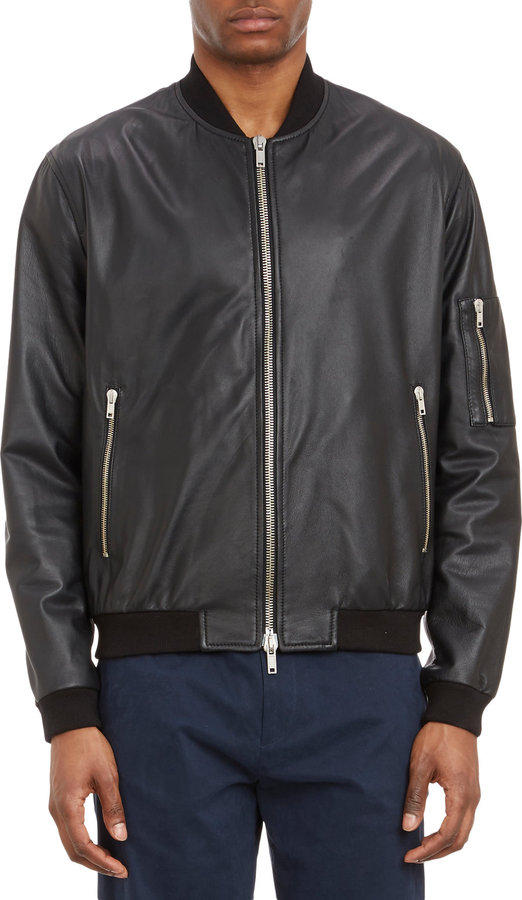 Basco Leather Bomber Jacket, $1,095 | Barneys Warehouse | Lookastic