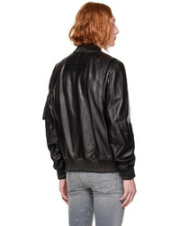 Amiri Black Bomber Leather Jacket