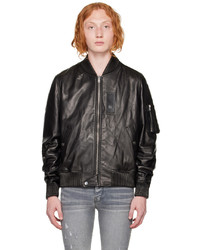 Amiri Black Bomber Leather Jacket