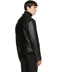Versace Black Classic Leather Bomber