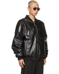 LU'U DAN Black Faux Leather 80s Hong Kong Jacket