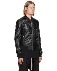 Rick Owens Black Lambskin Leather Jacket