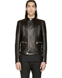 Balmain Black Leather Biker Jacket