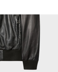 Paul Smith Black Leather Bomber Jacket