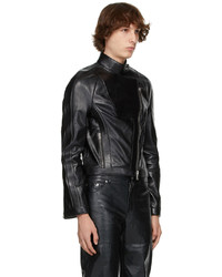 Peter Do Black Leather Everyday Biker Jacket