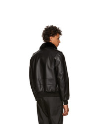 Prada Black Leather Fur Jacket