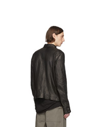 Rick Owens Black Leather Ies Jacket