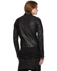 Rick Owens Black Leather Ies Jacket