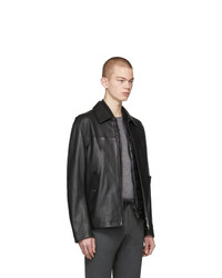 BOSS Black Leather Mupton Jacket