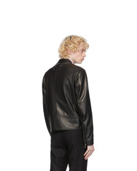 Maison Margiela Black Leather Zip Jacket