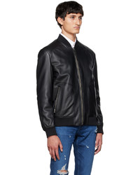 Hugo Black Lenno Leather Jacket