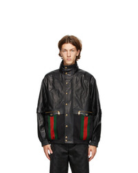 Nick Wooster wearing Black Leather Bomber Jacket, Grey Wool Blazer ...