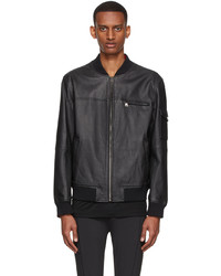 Hugo Black Slim Fit Leather Jacket