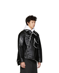 Comme Des Garcons Homme Plus Black Synthetic Leather Padded Jacket