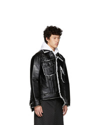 Comme Des Garcons Homme Plus Black Synthetic Leather Padded Jacket