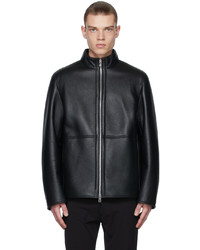 Theory Black Tobin Leather Jacket