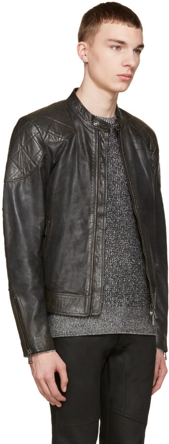 Belstaff Black Waxed Leather Outlaw Jacket, $1,950 | SSENSE | Lookastic