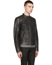 Belstaff Black Waxed Leather Outlaw Jacket