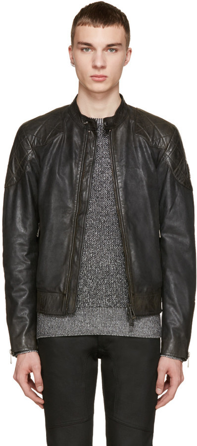 Belstaff Black Waxed Leather Outlaw Jacket, $1,950 | SSENSE | Lookastic