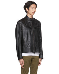 BOSS Black Zip Leather Jacket