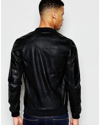 Pull&Bear Bomber Jacket In Faux Leather