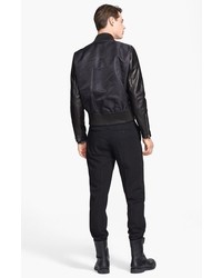 The Kooples Bomber Jacket With Leather Sleeves