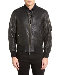 Burberry Brit Ralleigh Black Leather Bomber Jacket