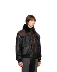 GR-Uniforma Brown Faux Leather Bomber