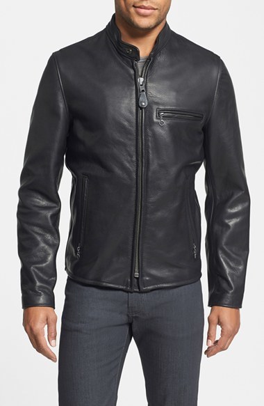 Schott NYC Cafe Racer Oil Tanned Cowhide Leather Moto Jacket, $830 ...