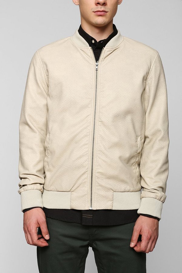 Urban Outfitters Charles 12 Perforated Faux Leather Bomber Jacket, $99 ...