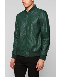 Urban Outfitters Charles 12 Quilted Faux Leather Bomber Jacket