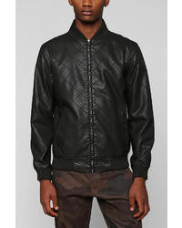 Urban Outfitters Charles 12 Quilted Faux Leather Bomber Jacket