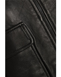 Current/Elliott Charlotte Gainsbourg The Shrunken Cropped Leather Bomber Jacket