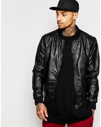 Cheats Thieves Paneled Faux Leather Bomber