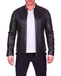 Maceoo Chess Textured Leather Jacket