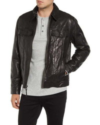 Frame Classic Fit Leather Trucker Jacket