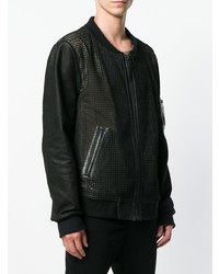 BLK DNM Collarless Leather Mesh Like Jacket