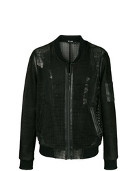 BLK DNM Collarless Leather Mesh Like Jacket