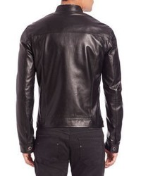 Versace Collection Leather Bomber Jacket
