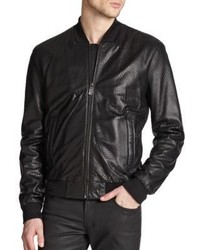 Versace Collection Python Esque Leather Bomber Jacket