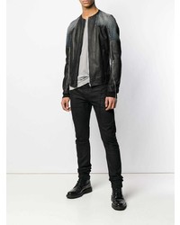 Rick Owens Contrast Stitch Leather Jacket