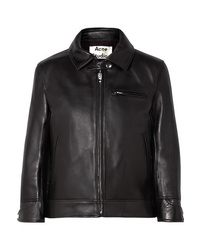 Acne Studios Cropped Leather Biker Jacket