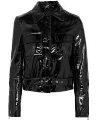 Maje Cropped Patent Leather Jacket